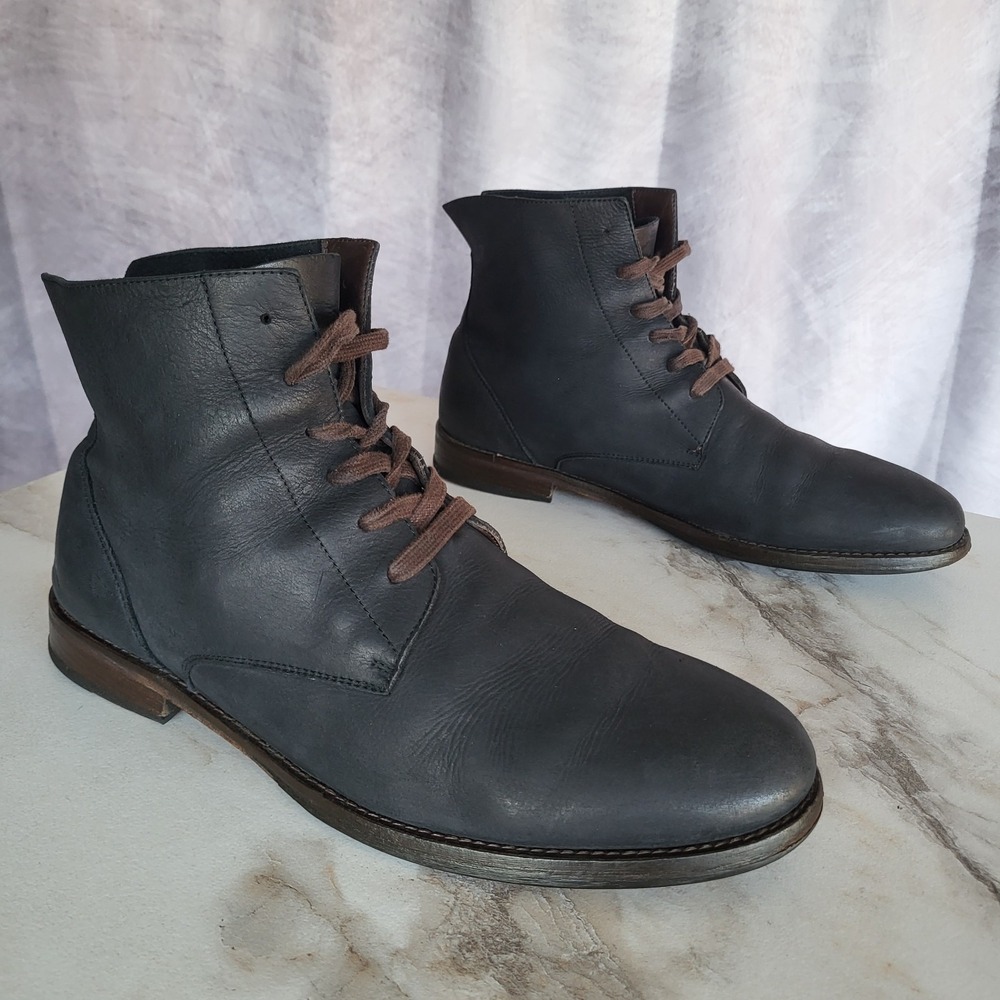 Maison Forte Lace Up Chukka Boots Black Men's Size 10.5 Leather